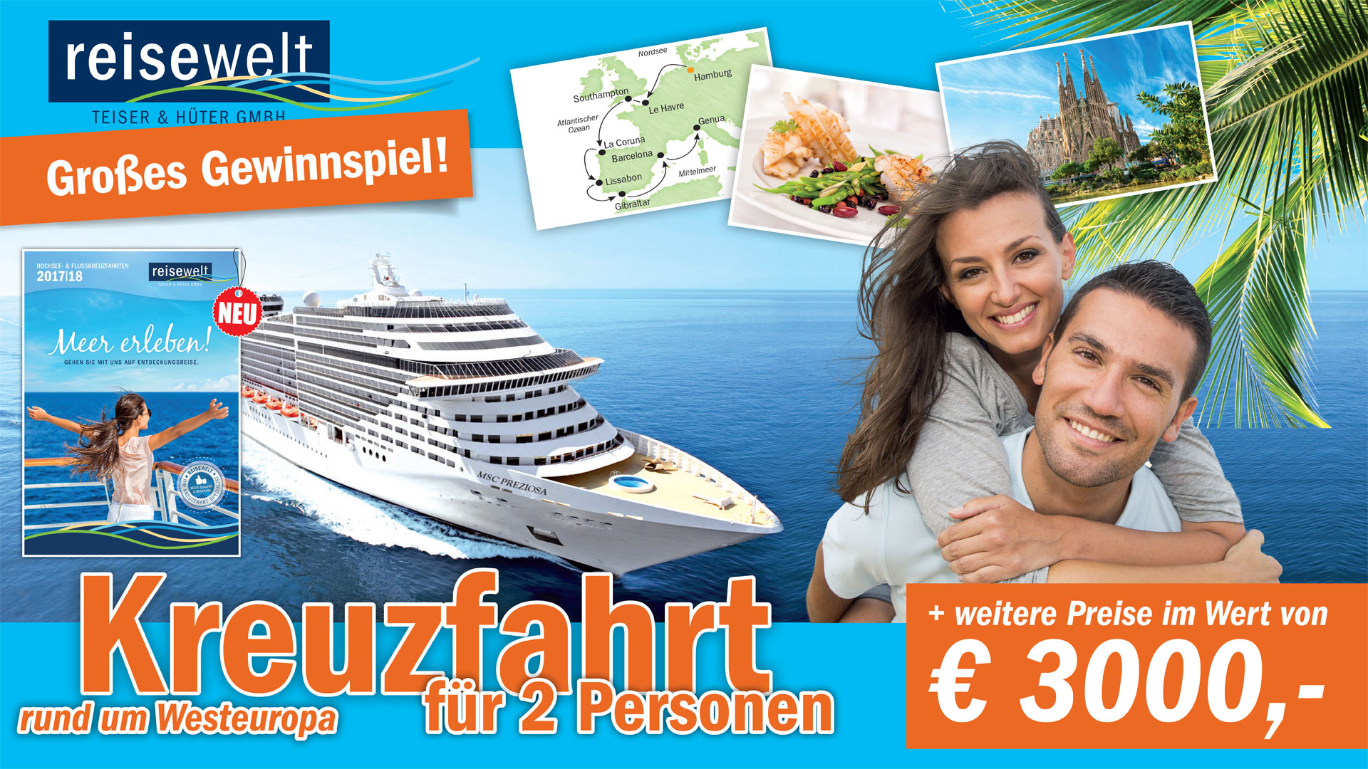 Coupons Gewinnspiele =  Luxuriöse Mittelmeer-Kreuzfahrt 1 Teilnahmekarten